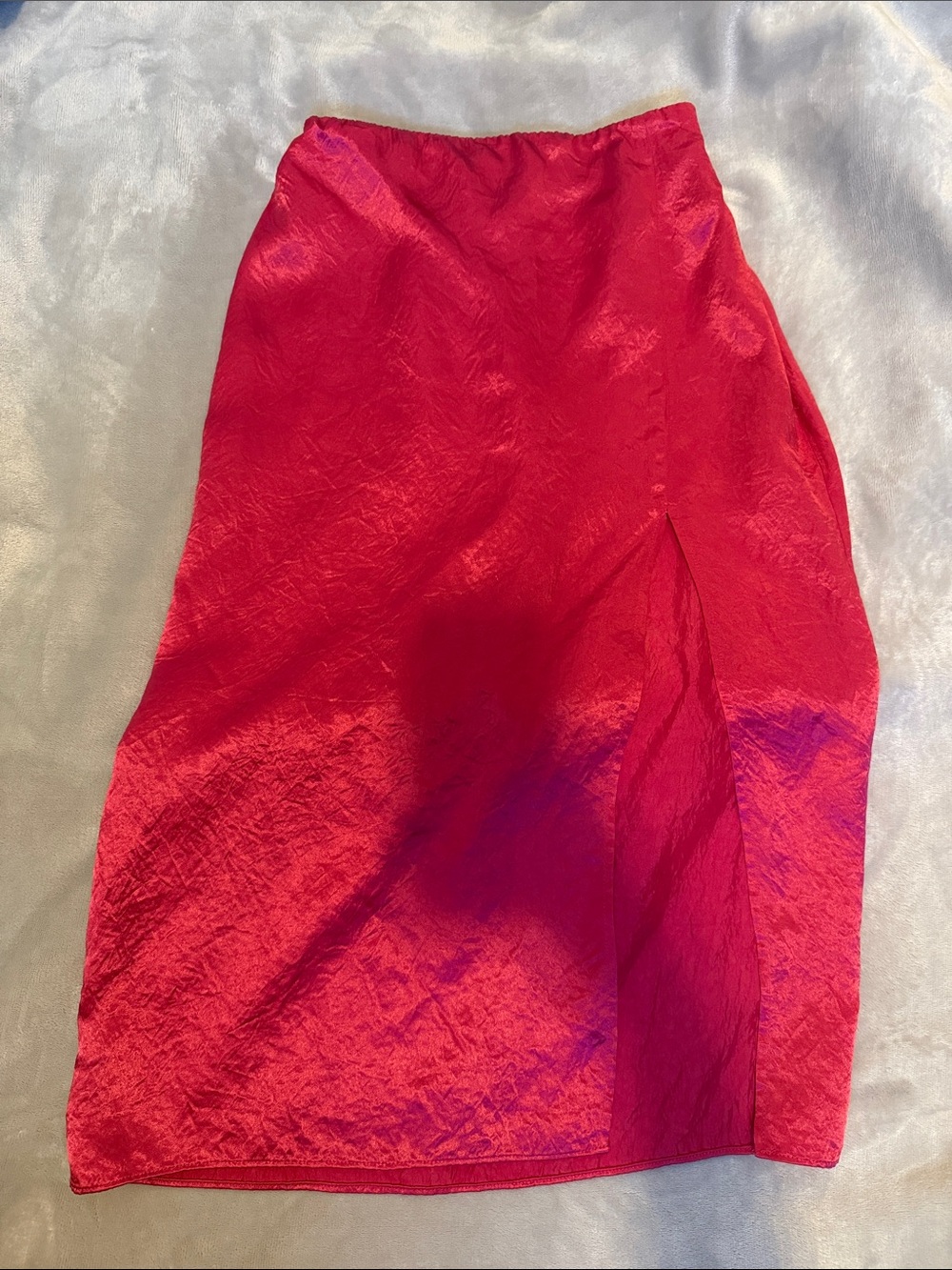 Aritzia Fuchsia Pink Midi Skirt with Side Slit